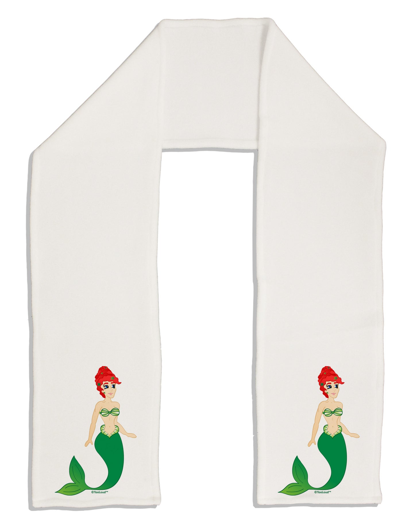 Mermaid Design - Green Adult Fleece 64&#x22; Scarf-TooLoud-White-One-Size-Adult-Davson Sales
