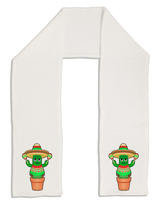 Fiesta Cactus Poncho Adult Fleece 64&#x22; Scarf-TooLoud-White-One-Size-Adult-Davson Sales