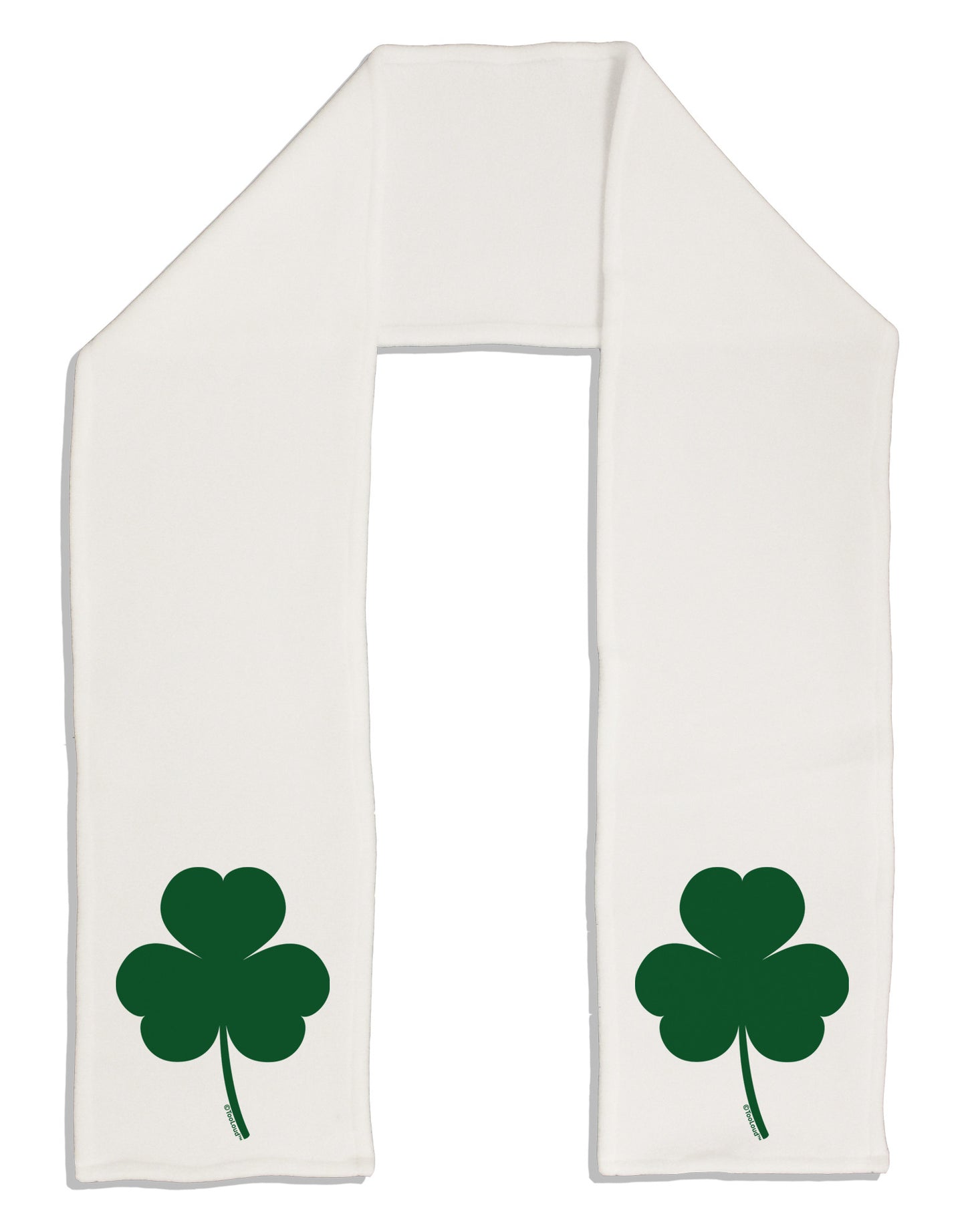 Traditional Irish Shamrock Adult Fleece 64&#x22; Scarf-TooLoud-White-One-Size-Adult-Davson Sales