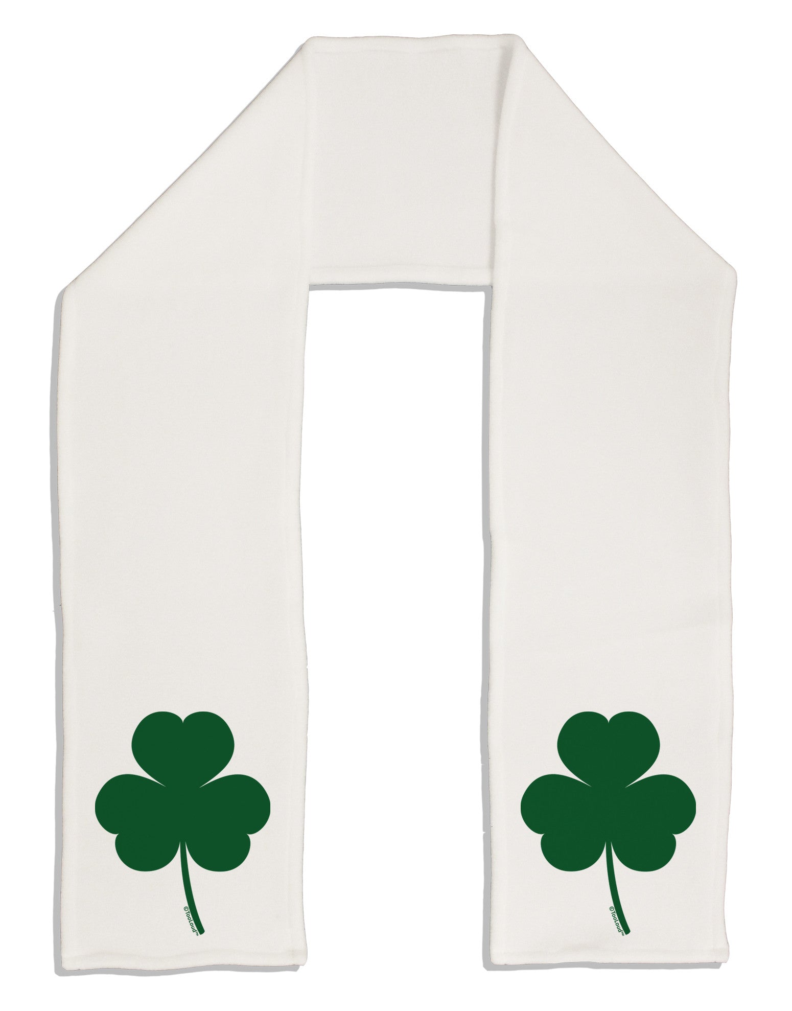 Traditional Irish Shamrock Adult Fleece 64&#x22; Scarf-TooLoud-White-One-Size-Adult-Davson Sales