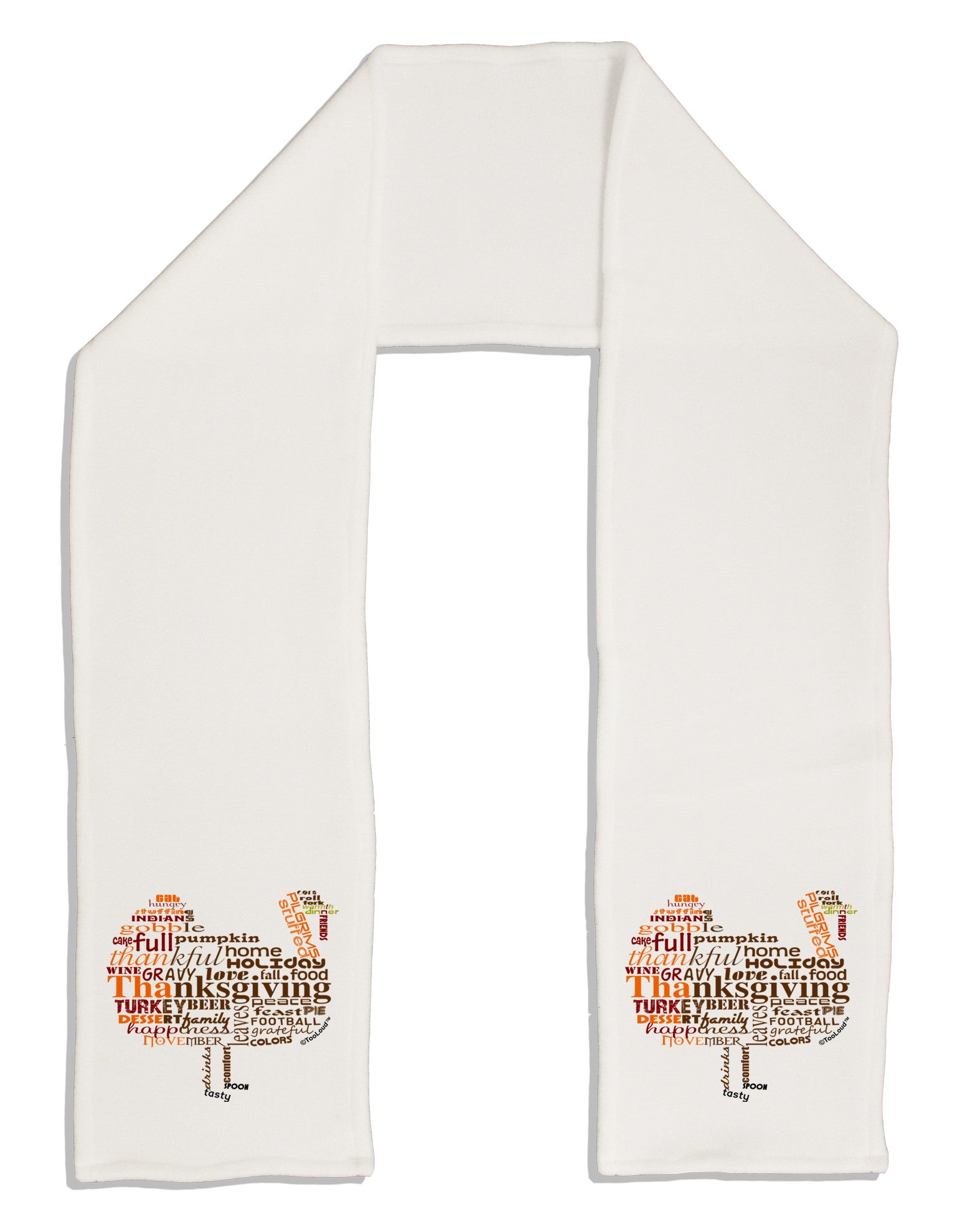 Turkey Typography Adult Fleece 64&#x22; Scarf-TooLoud-White-One-Size-Adult-Davson Sales