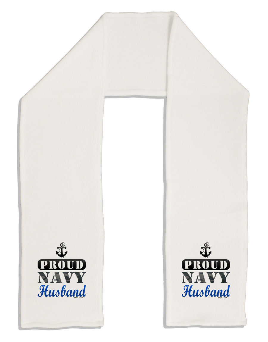 Proud Navy Husband Adult Fleece 64&#x22; Scarf-TooLoud-White-One-Size-Adult-Davson Sales