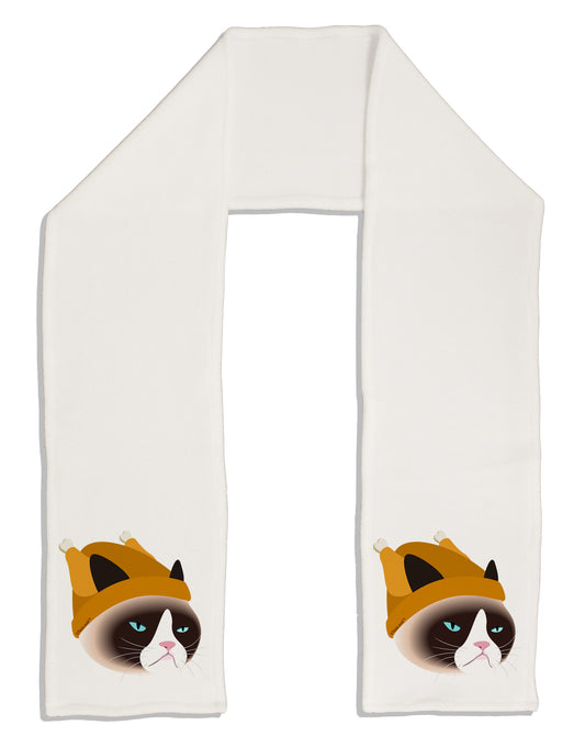 Disgruntled Cat Wearing Turkey Hat Adult Fleece 64&#x22; Scarf by-TooLoud-White-One-Size-Adult-Davson Sales