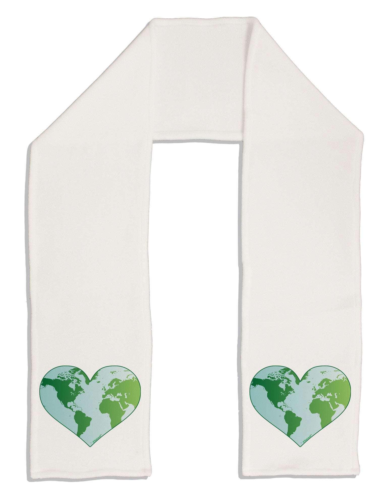 TooLoud World Globe Heart Adult Fleece 64&#x22; Scarf-TooLoud-White-One-Size-Adult-Davson Sales