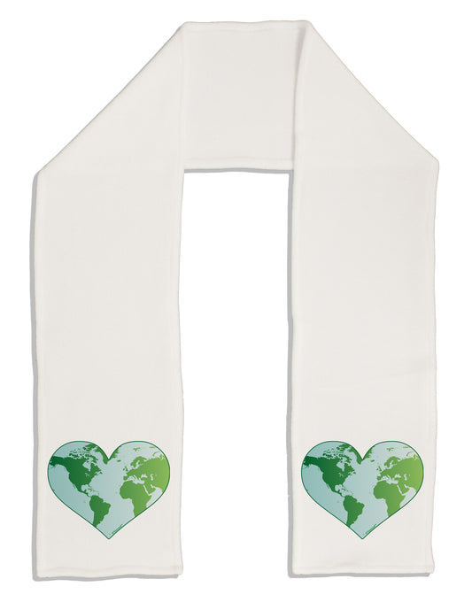 TooLoud World Globe Heart Adult Fleece 64&#x22; Scarf-TooLoud-White-One-Size-Adult-Davson Sales
