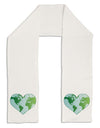 TooLoud World Globe Heart Adult Fleece 64&#x22; Scarf-TooLoud-White-One-Size-Adult-Davson Sales