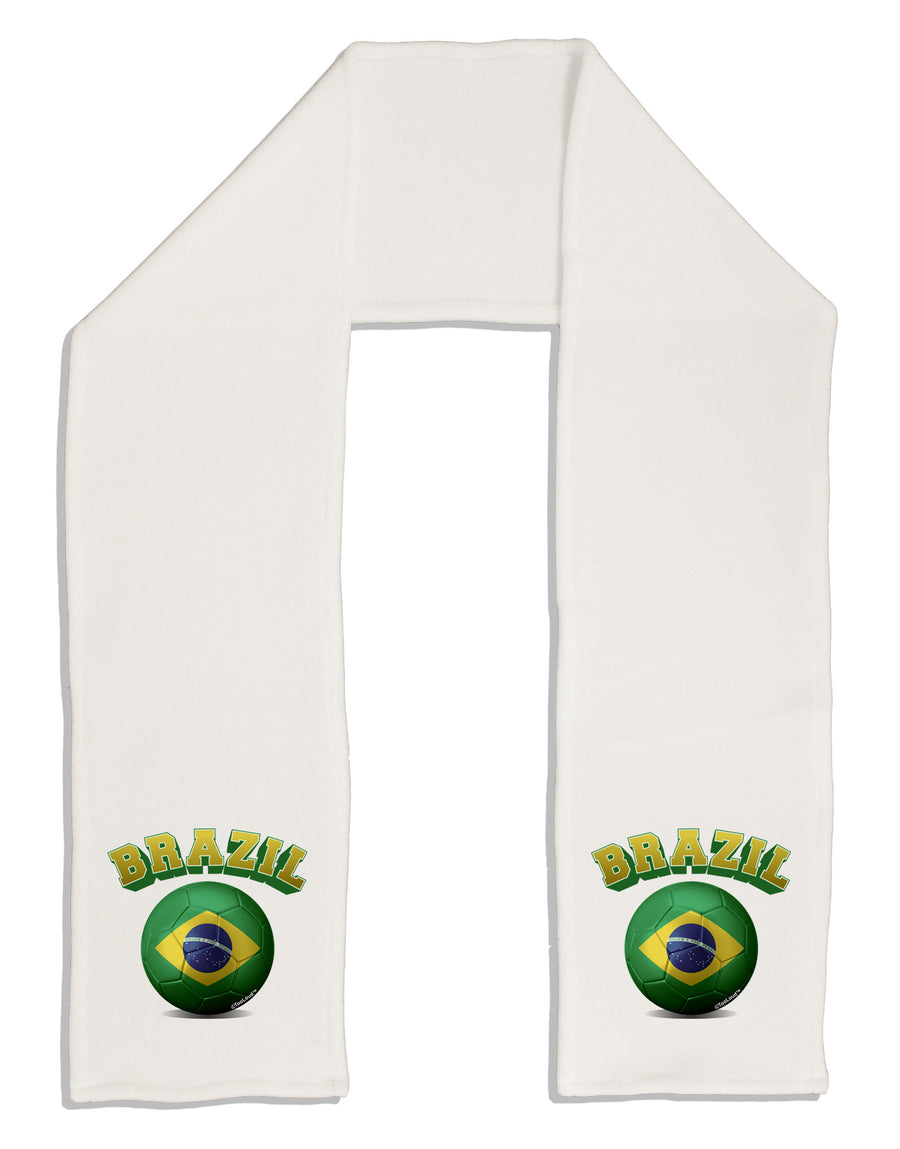 Soccer Ball Flag - Brazil Adult Fleece 64&#x22; Scarf-TooLoud-White-One-Size-Adult-Davson Sales