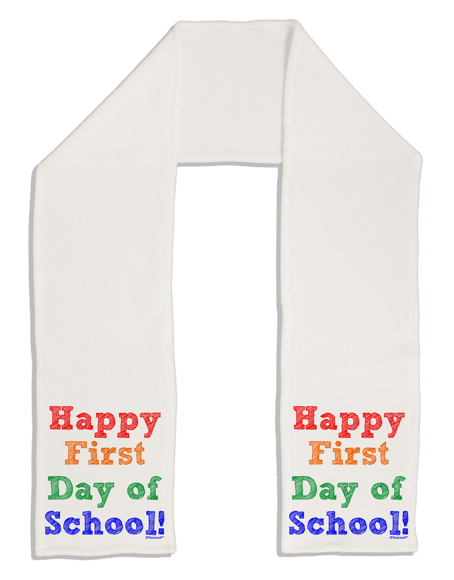 Happy First Day of School Adult Fleece 64&#x22; Scarf-TooLoud-White-One-Size-Adult-Davson Sales