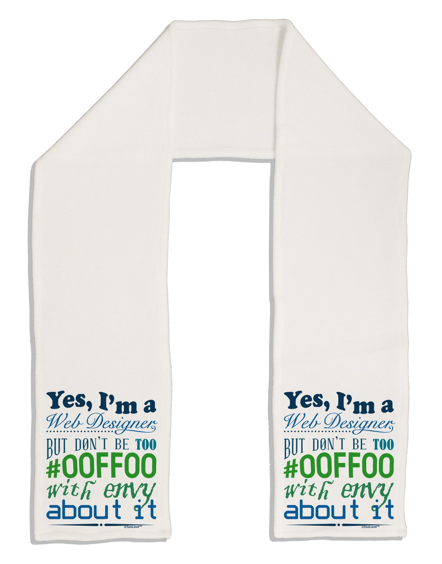 Web Designer -00FF00 With Envy Adult Fleece 64&#x22; Scarf-TooLoud-White-One-Size-Adult-Davson Sales