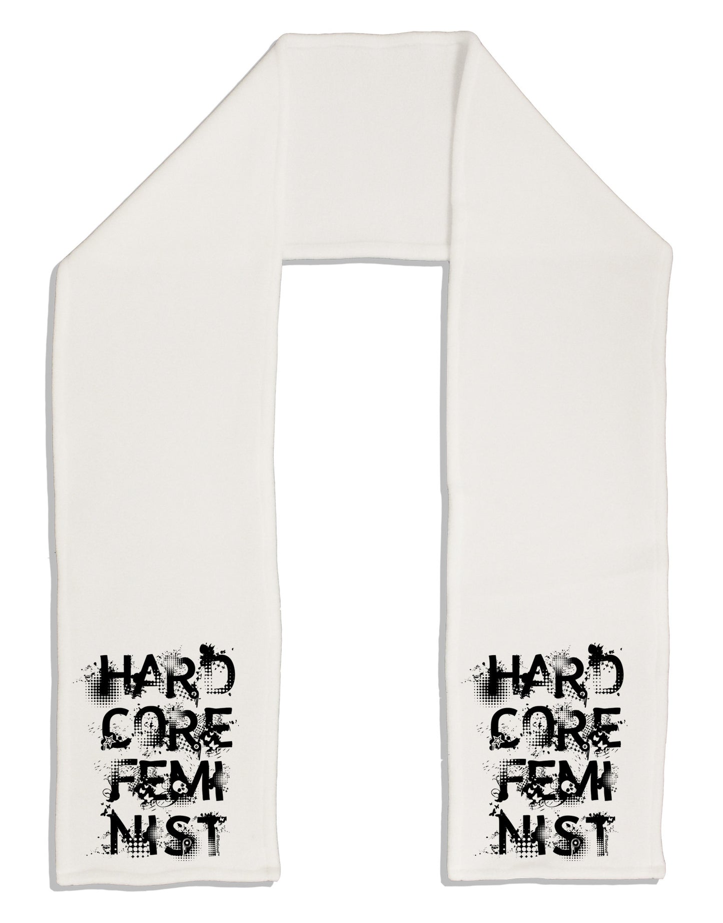 Hardcore Feminist Adult Fleece 64&#x22; Scarf-TooLoud-White-One-Size-Adult-Davson Sales