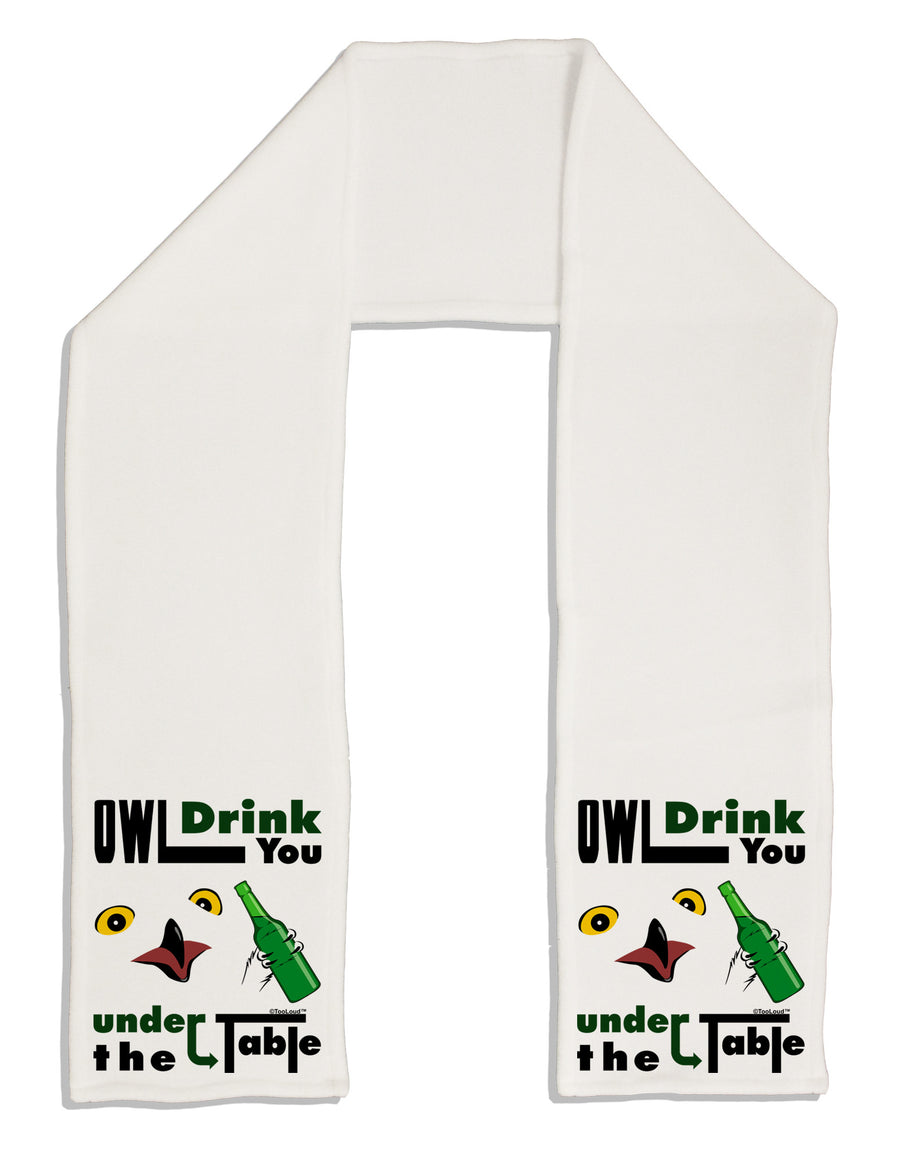 Owl Drink You Under the Table Adult Fleece 64&#x22; Scarf-TooLoud-White-One-Size-Adult-Davson Sales