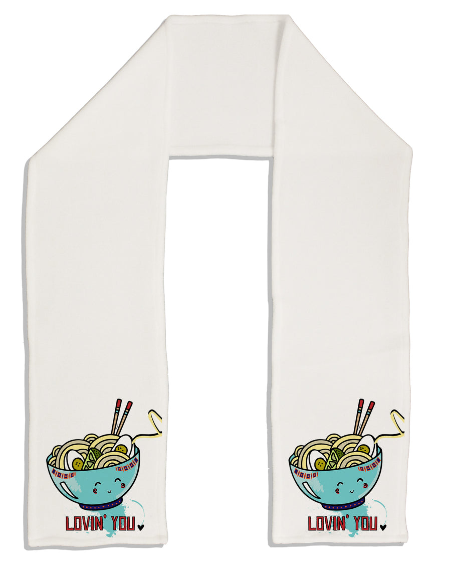 TooLoud Matching Lovin You Blue Pho Bowl Adult Fleece 64 Inch Scarf-Scarves-TooLoud-White-One-Size-Adult-Davson Sales