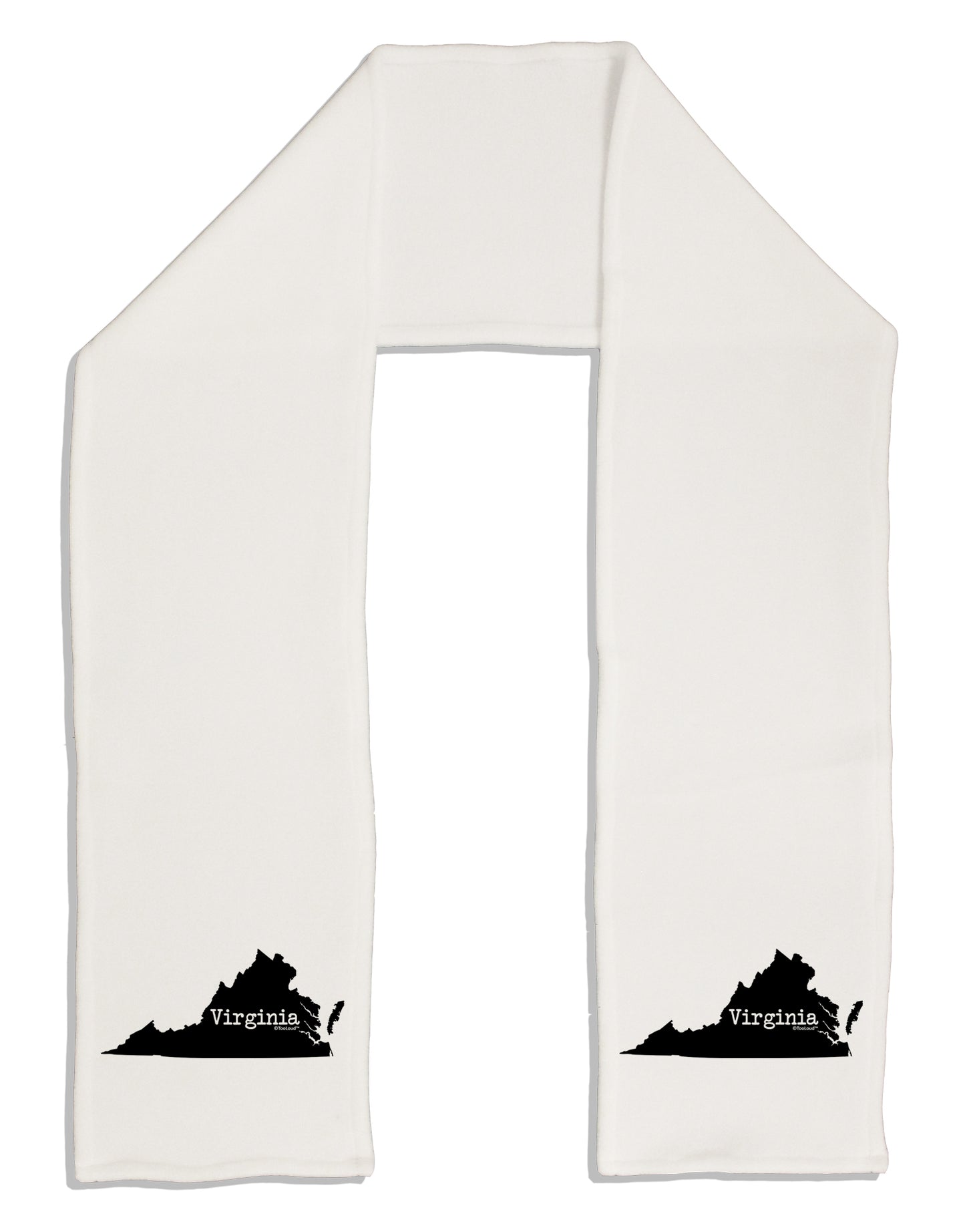 Virginia - United States Shape Adult Fleece 64&#x22; Scarf by TooLoud-TooLoud-White-One-Size-Adult-Davson Sales