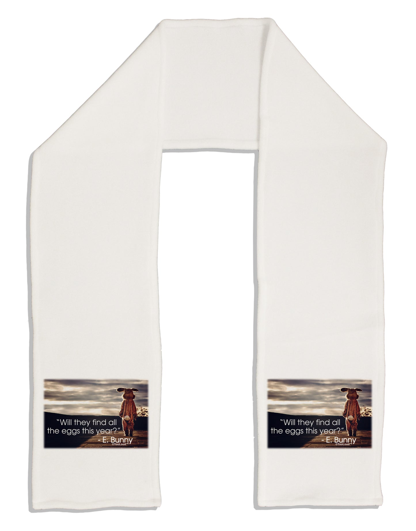 Will They Find the Eggs - Easter Bunny Adult Fleece 64&#x22; Scarf by TooLoud-TooLoud-White-One-Size-Adult-Davson Sales