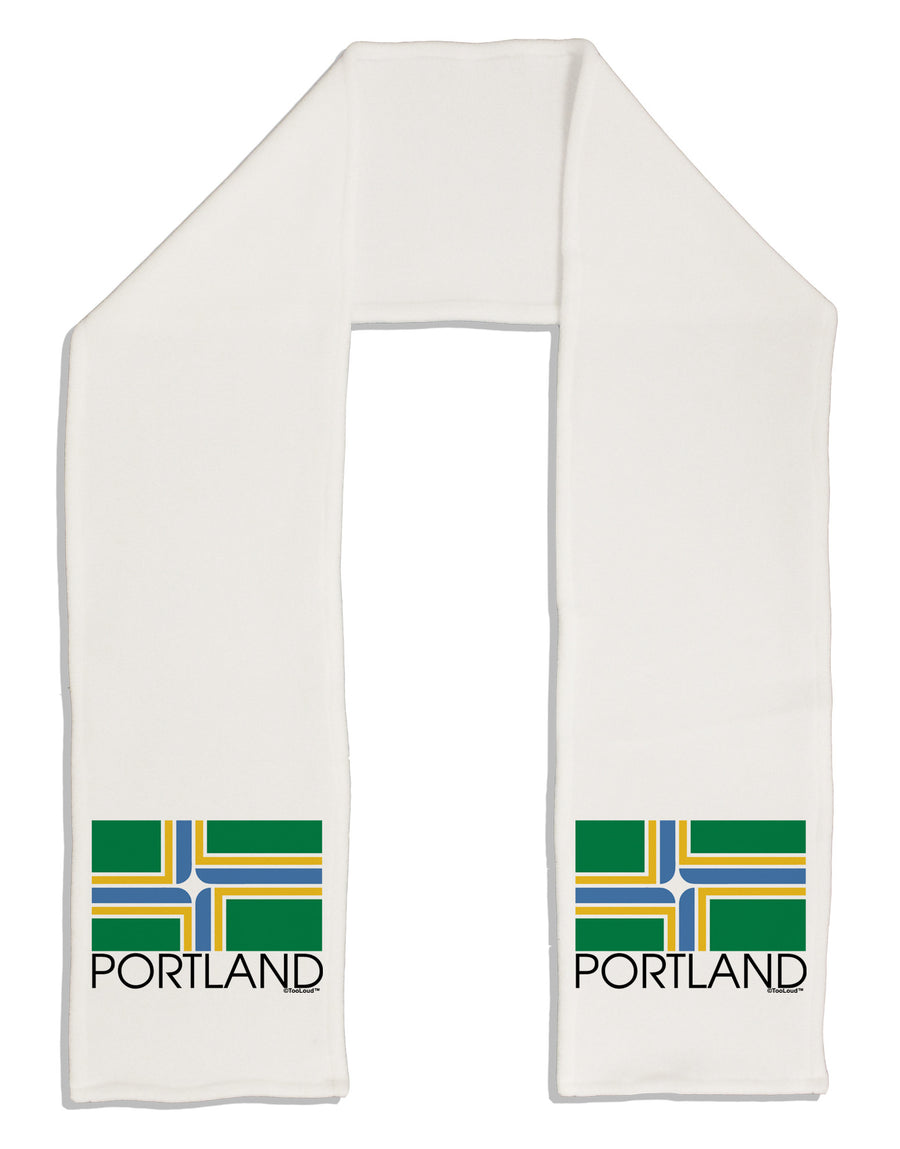 Portland Oregon Flag Text Adult Fleece 64&#x22; Scarf-TooLoud-White-One-Size-Adult-Davson Sales