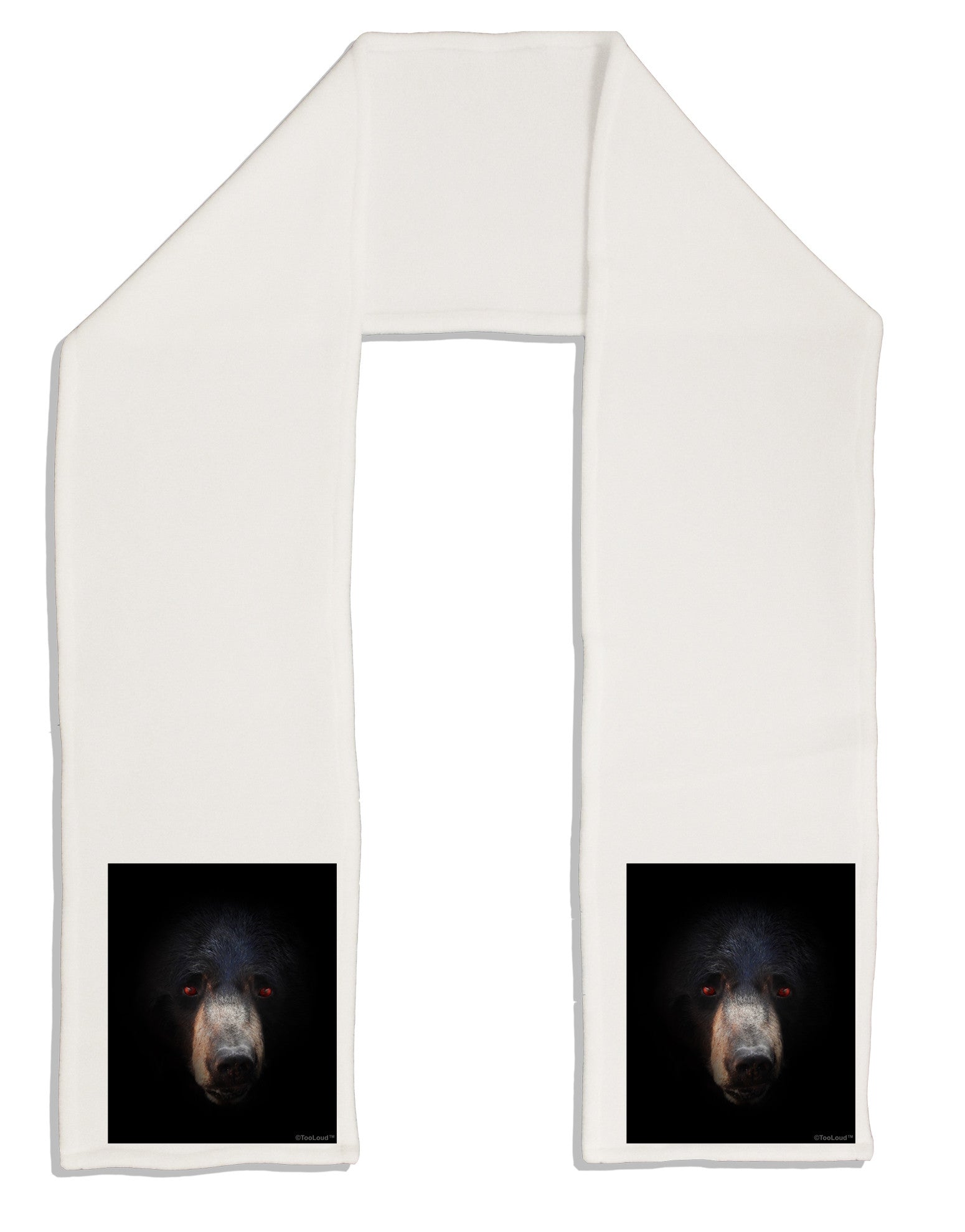 Scary Black Bear Adult Fleece 64&#x22; Scarf-TooLoud-White-One-Size-Adult-Davson Sales