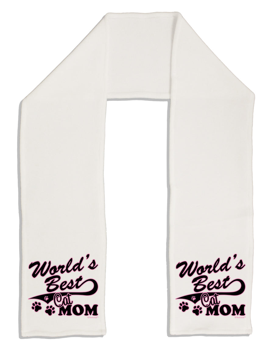 World's Best Cat Mom Adult Fleece 64&#x22; Scarf by TooLoud-TooLoud-White-One-Size-Adult-Davson Sales