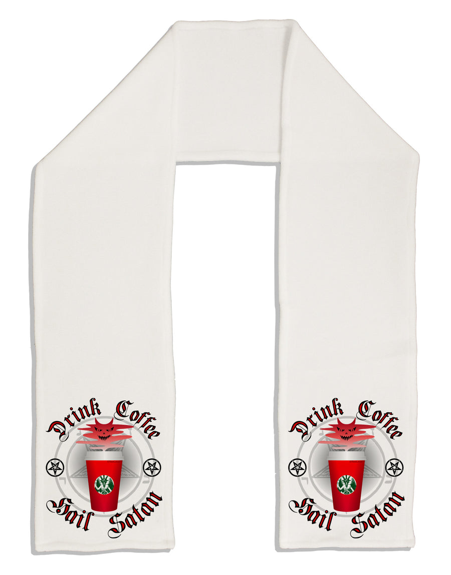 Red Cup Drink Coffee Hail Satan Adult Fleece 64&#x22; Scarf by-TooLoud-White-One-Size-Adult-Davson Sales