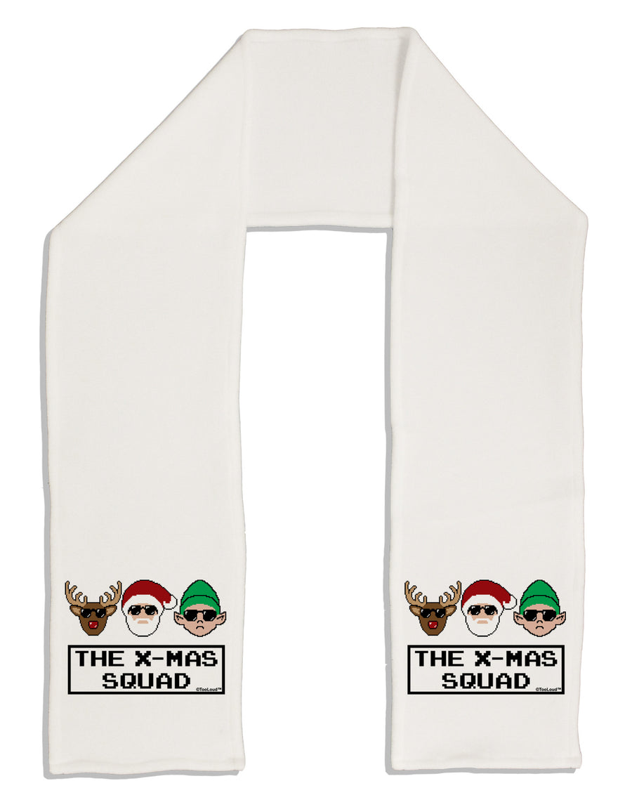 The X-mas Squad Text Adult Fleece 64&#x22; Scarf-TooLoud-White-One-Size-Adult-Davson Sales