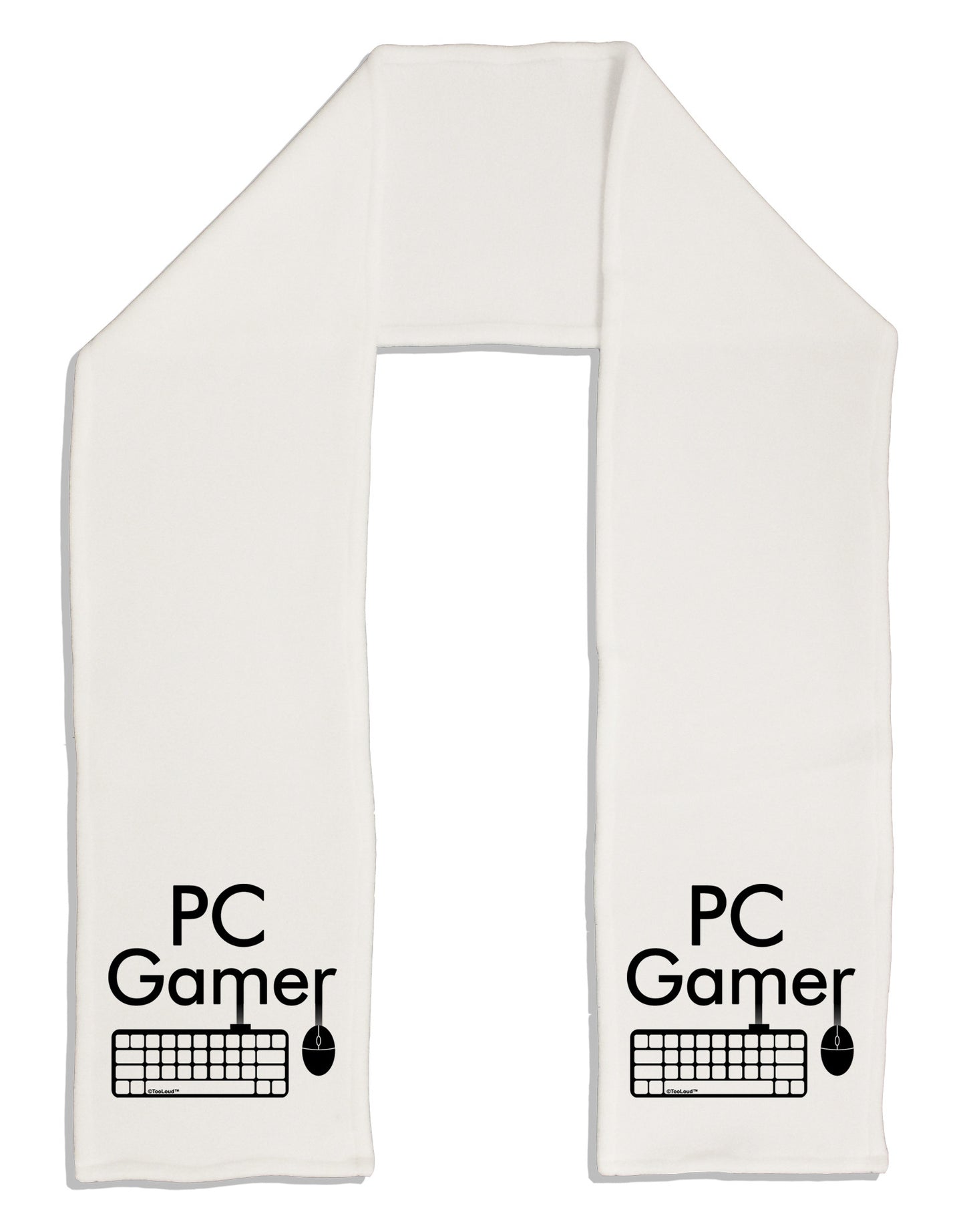 PC Gamer BnW Adult Fleece 64&#x22; Scarf-TooLoud-White-One-Size-Adult-Davson Sales