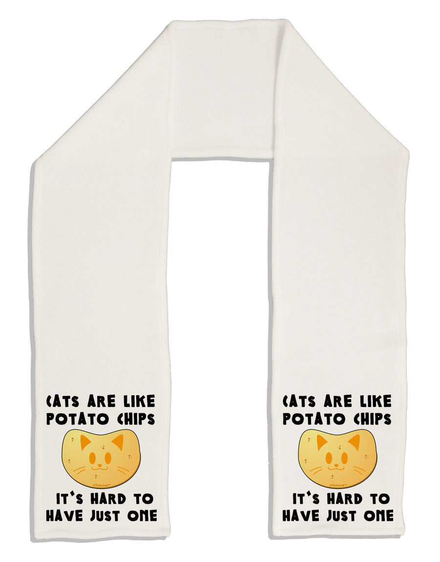 Cats Are Like Potato Chips Adult Fleece 64&#x22; Scarf-TooLoud-White-One-Size-Adult-Davson Sales