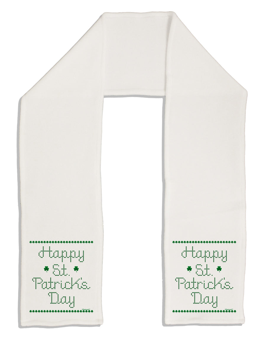 Happy St Patricks Day Clovers Adult Fleece 64&#x22; Scarf-TooLoud-White-One-Size-Adult-Davson Sales