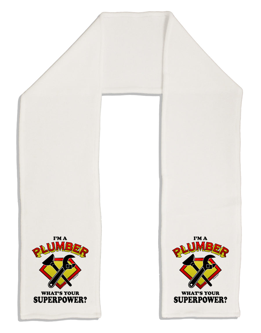 Plumber - Superpower Adult Fleece 64" Scarf-TooLoud-White-One-Size-Adult-Davson Sales