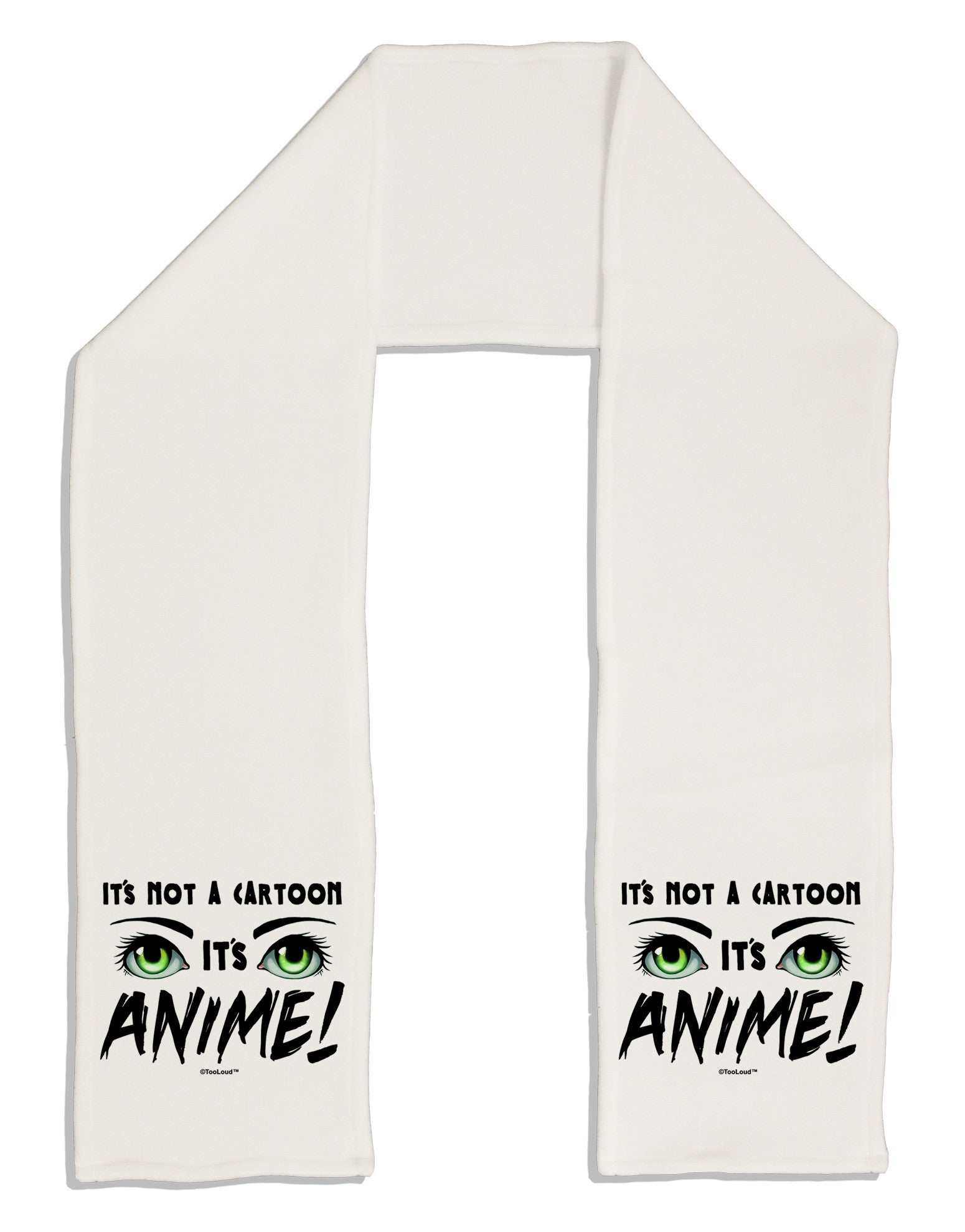 Not A Cartoon Eyes Green Adult Fleece 64&#x22; Scarf-TooLoud-White-One-Size-Adult-Davson Sales