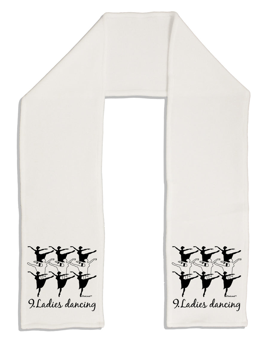 Nine Ladies Dancing Text Adult Fleece 64&#x22; Scarf-TooLoud-White-One-Size-Adult-Davson Sales