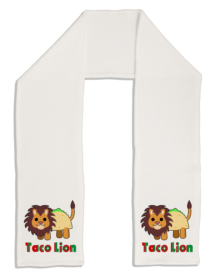 Cute Taco Lion Text Adult Fleece 64&#x22; Scarf-TooLoud-White-One-Size-Adult-Davson Sales