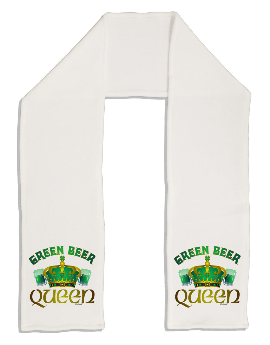 Green Beer Queen Adult Fleece 64&#x22; Scarf-TooLoud-White-One-Size-Adult-Davson Sales