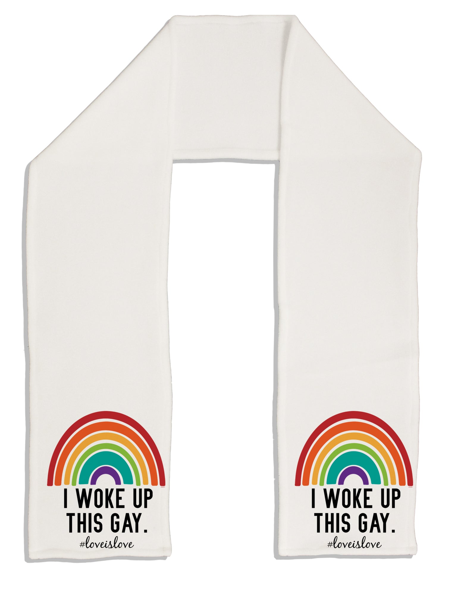 TooLoud I Woke Up This Gay Adult Fleece 64 Inch Scarf-Scarves-TooLoud-White-One-Size-Adult-Davson Sales