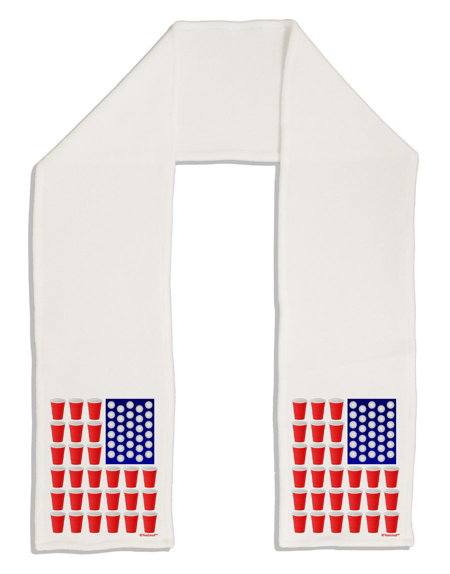 Beer Pong Flag Adult Fleece 64&#x22; Scarf-TooLoud-White-One-Size-Adult-Davson Sales