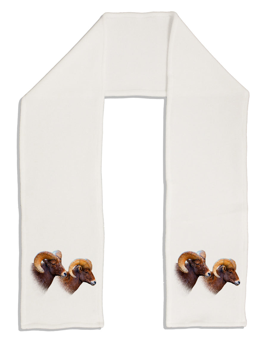 TooLoud Two Majestic Bighorn Rams Adult Fleece 64&#x22; Scarf-TooLoud-White-One-Size-Adult-Davson Sales