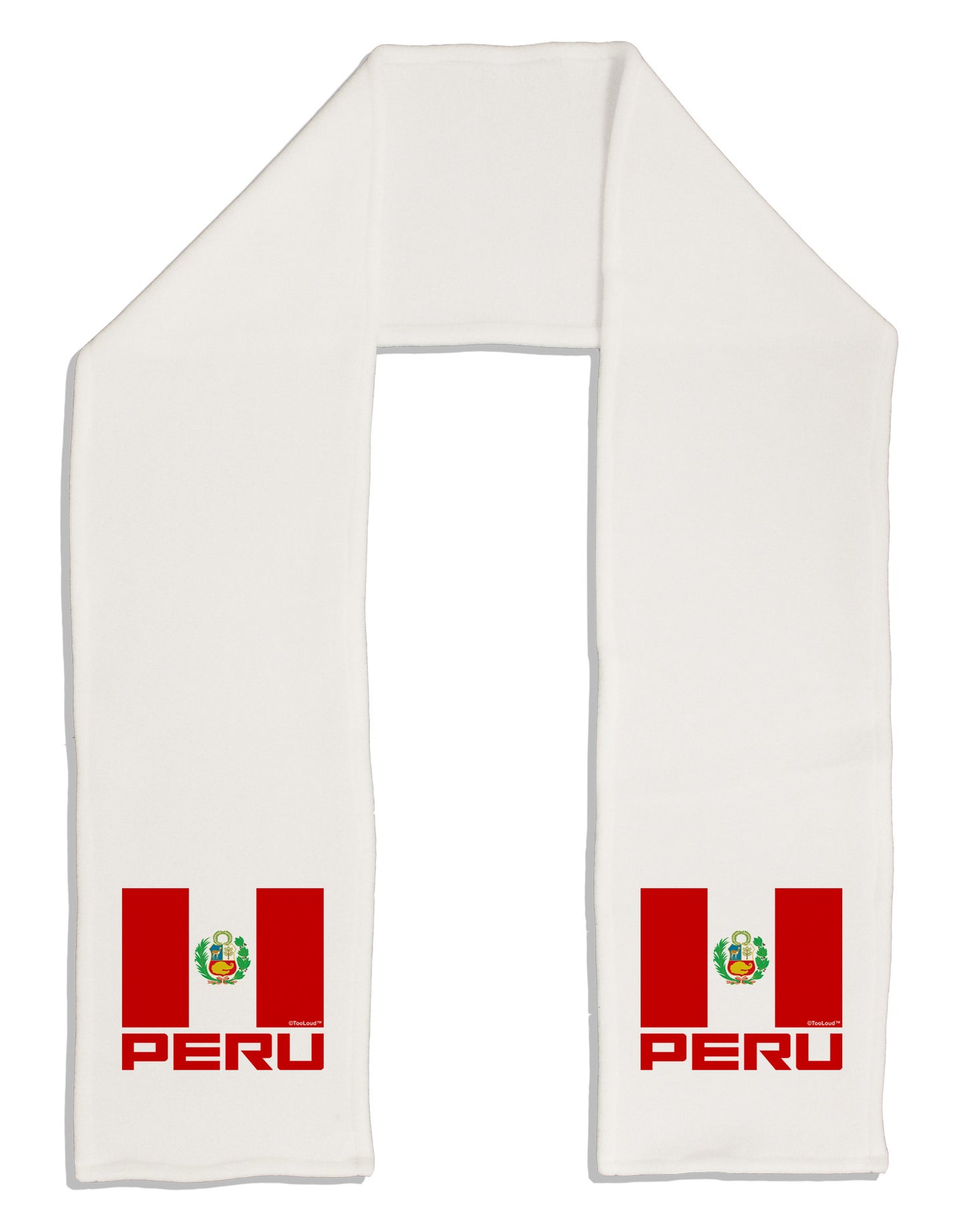 Peru Flag Adult Fleece 64&#x22; Scarf-TooLoud-White-One-Size-Adult-Davson Sales