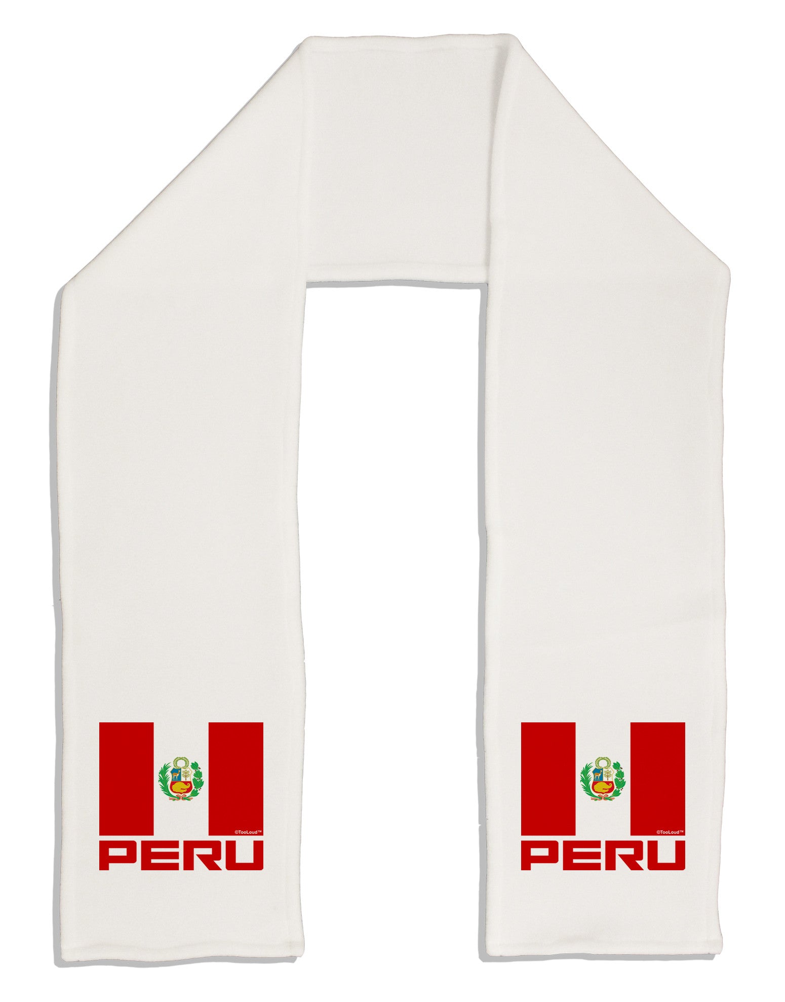 Peru Flag Adult Fleece 64&#x22; Scarf-TooLoud-White-One-Size-Adult-Davson Sales