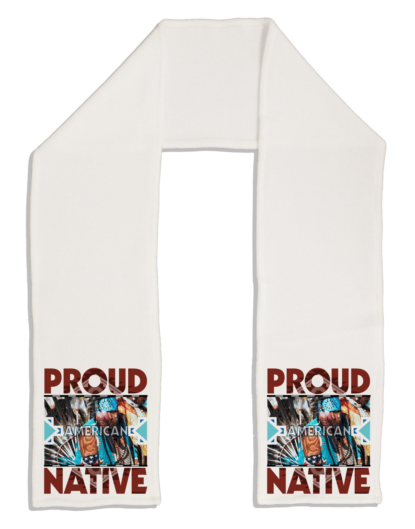 Proud Native American Adult Fleece 64&#x22; Scarf-TooLoud-White-One-Size-Adult-Davson Sales