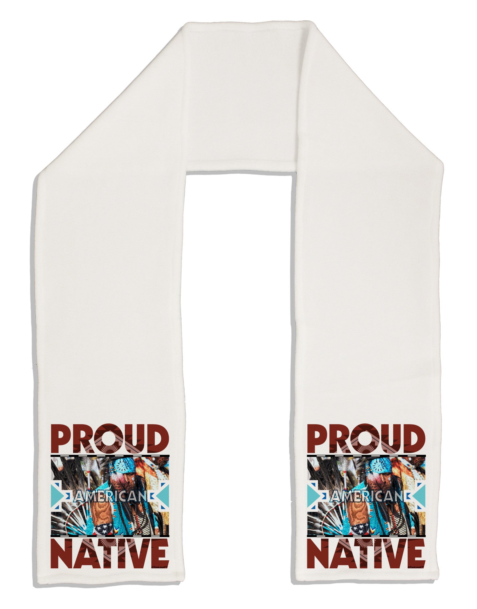Proud Native American Adult Fleece 64&#x22; Scarf-TooLoud-White-One-Size-Adult-Davson Sales