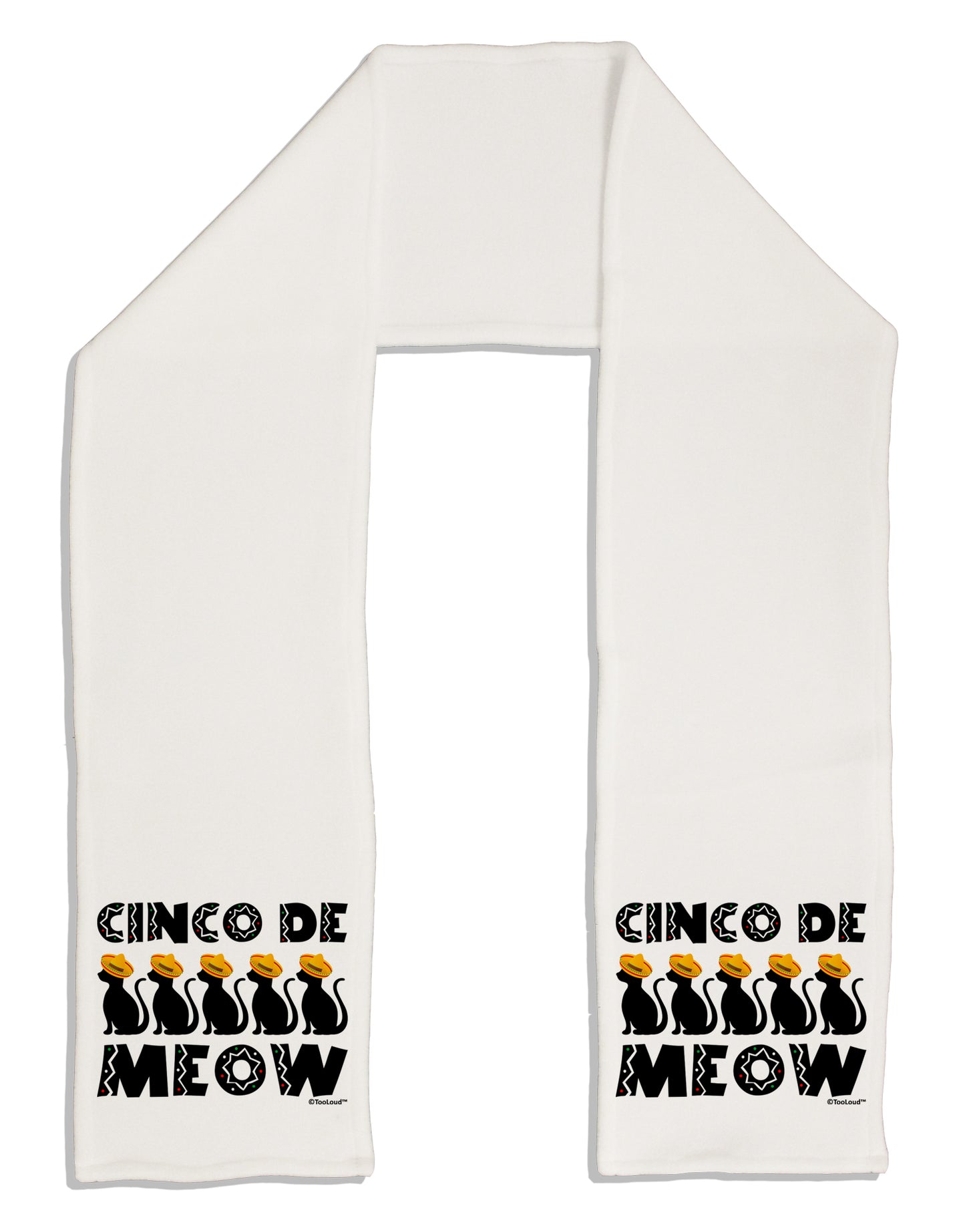 Five Cats - Cinco de Meow Adult Fleece 64&#x22; Scarf by TooLoud-TooLoud-White-One-Size-Adult-Davson Sales