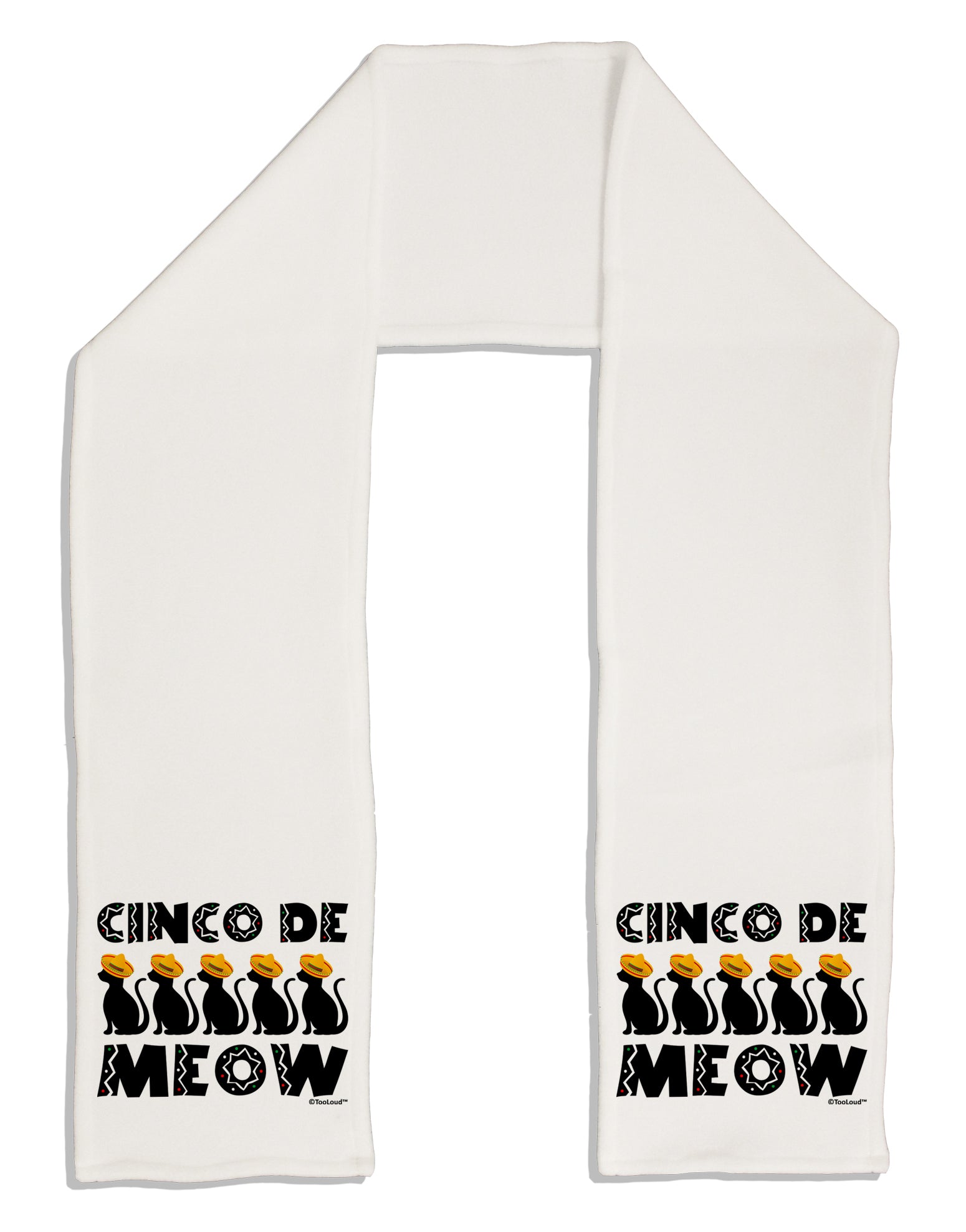 Five Cats - Cinco de Meow Adult Fleece 64&#x22; Scarf by TooLoud-TooLoud-White-One-Size-Adult-Davson Sales