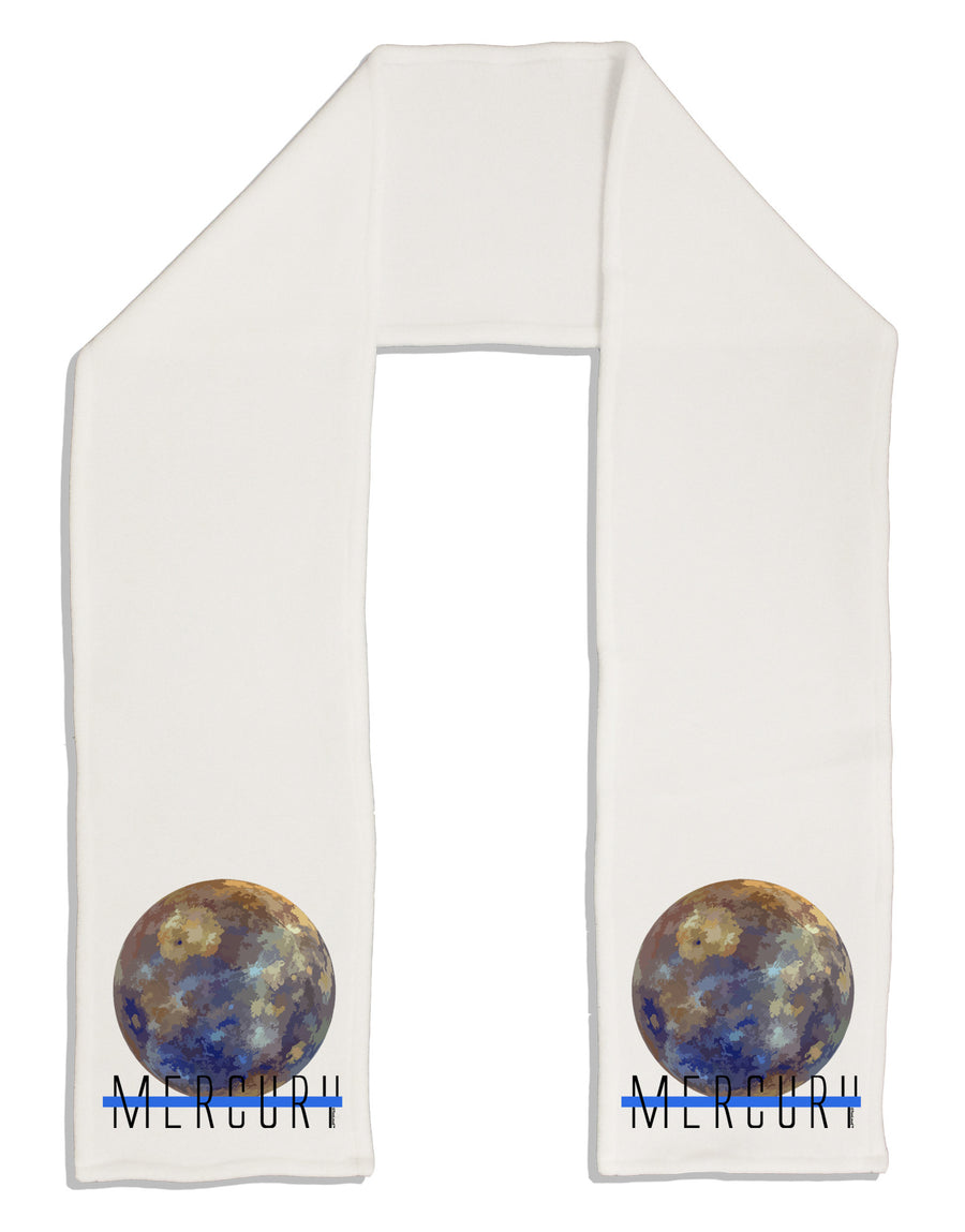 Planet Mercury Text Adult Fleece 64&#x22; Scarf-TooLoud-White-One-Size-Adult-Davson Sales