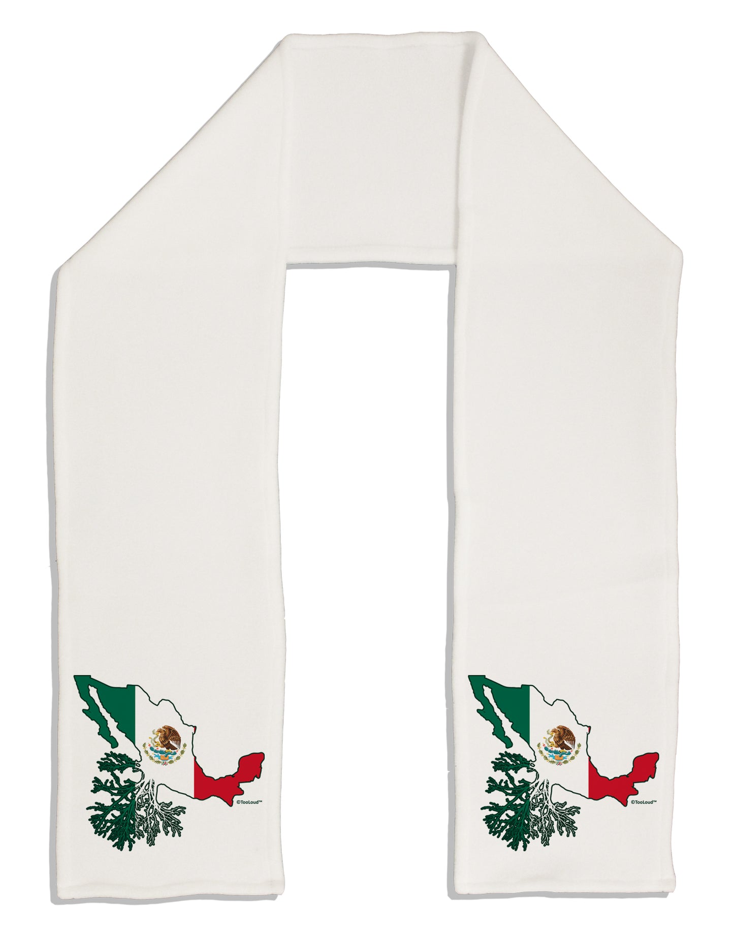 Mexican Roots - Mexico Outline Mexican Flag Adult Fleece 64&#x22; Scarf by TooLoud-TooLoud-White-One-Size-Adult-Davson Sales