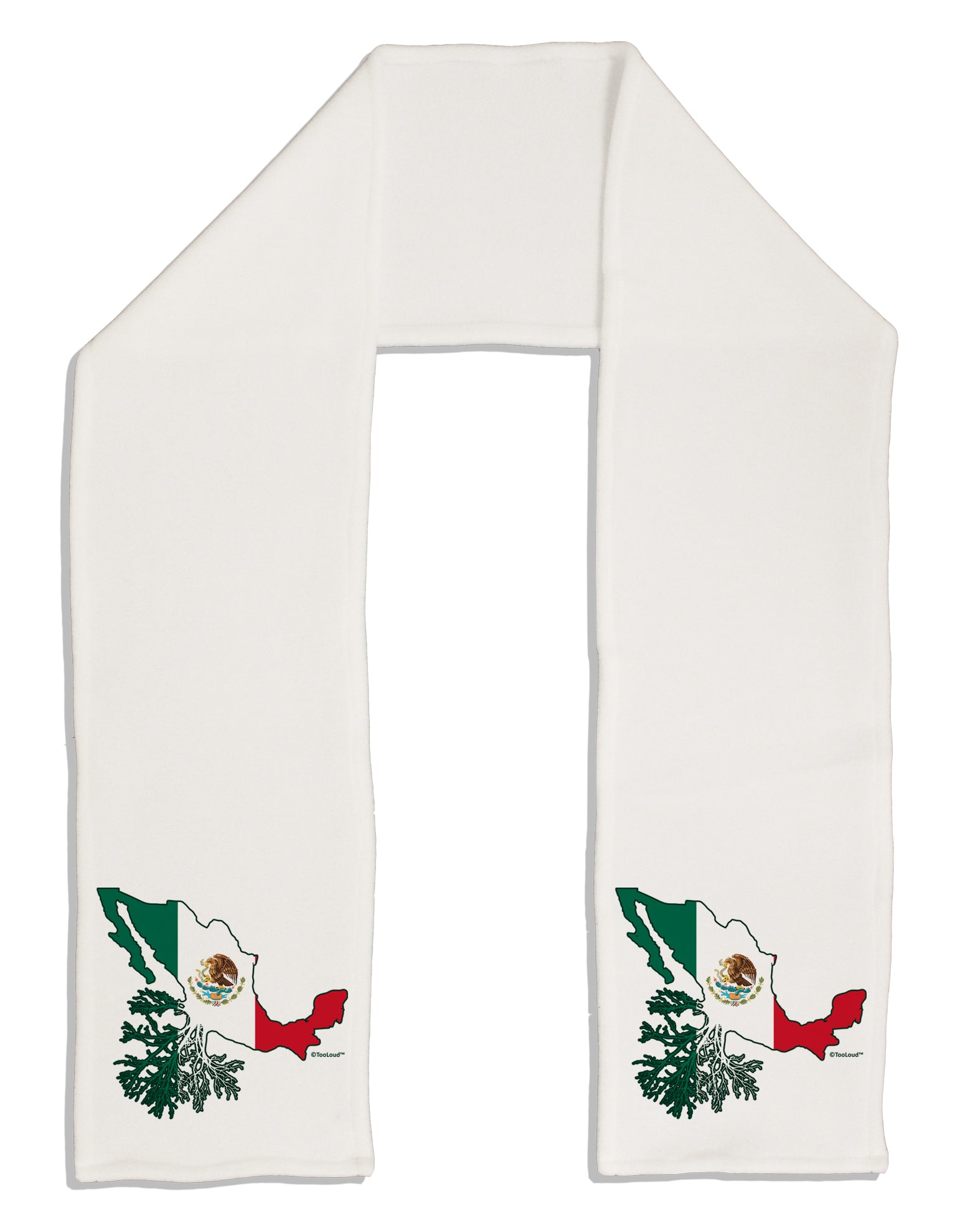 Mexican Roots - Mexico Outline Mexican Flag Adult Fleece 64&#x22; Scarf by TooLoud-TooLoud-White-One-Size-Adult-Davson Sales