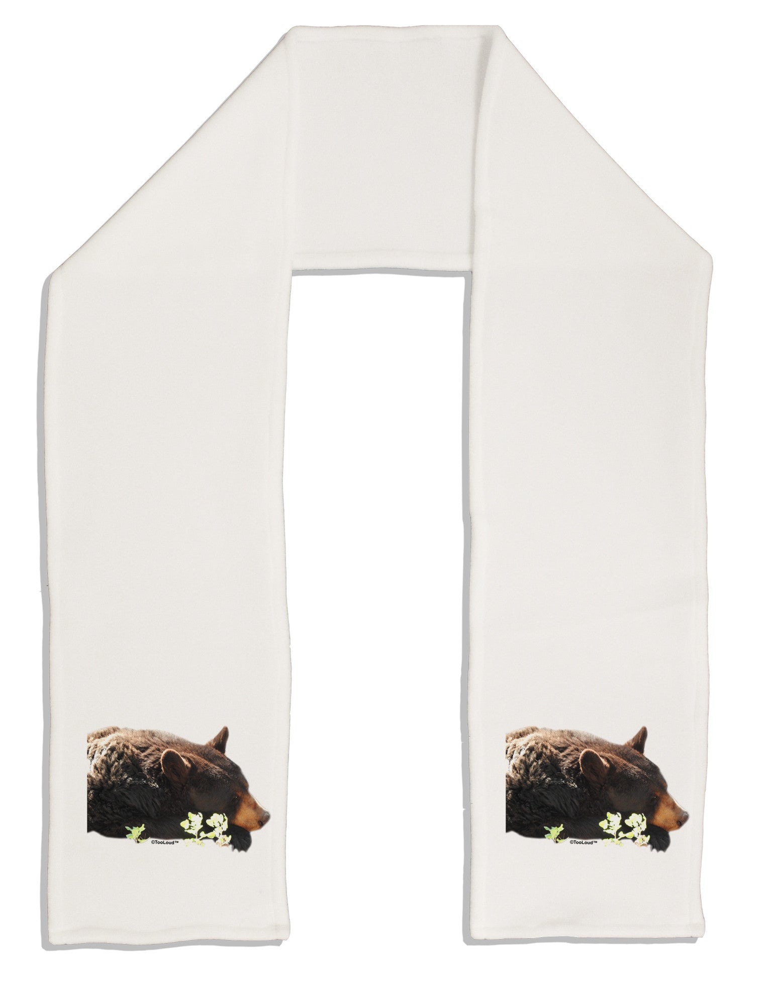Laying Black Bear Cutout Adult Fleece 64&#x22; Scarf-TooLoud-White-One-Size-Adult-Davson Sales
