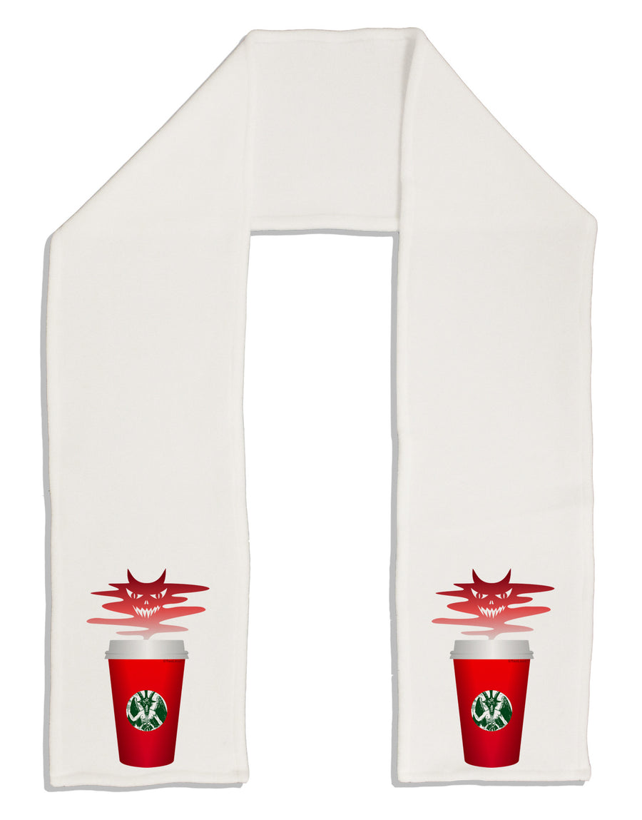 Red Cup Satan Coffee Adult Fleece 64&#x22; Scarf by-TooLoud-White-One-Size-Adult-Davson Sales