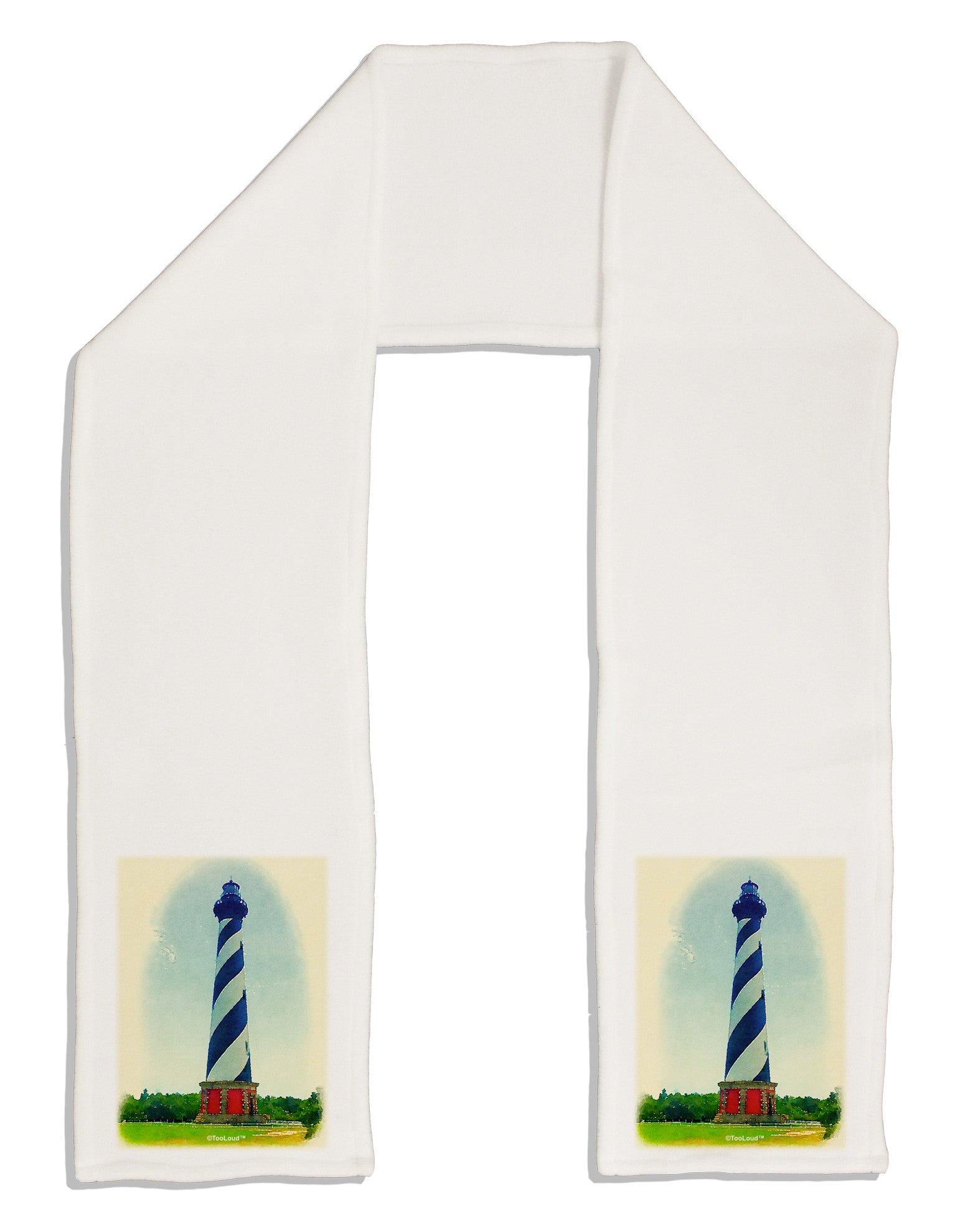 Watercolor Lighthouse 1 Adult Fleece 64&#x22; Scarf-TooLoud-White-One-Size-Adult-Davson Sales