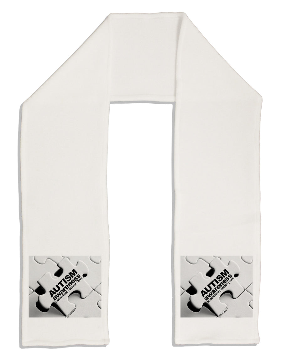 Autism Awareness - Puzzle Black & White Adult Fleece 64" Scarf-TooLoud-White-One-Size-Adult-Davson Sales