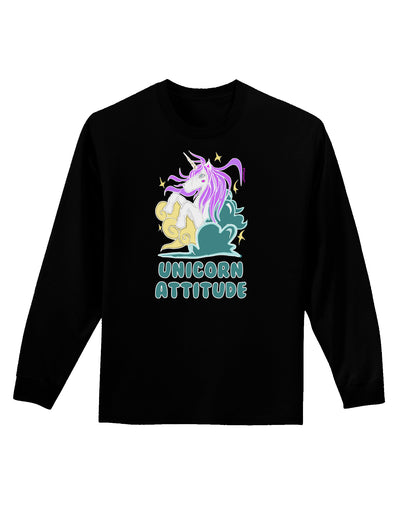 Unicorn Attitude Adult Long Sleeve Shirt-Long Sleeve Shirt-TooLoud-Black-Small-Davson Sales