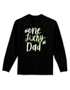 One Lucky Dad Shamrock Adult Long Sleeve Shirt-Long Sleeve Shirt-TooLoud-Black-Small-Davson Sales