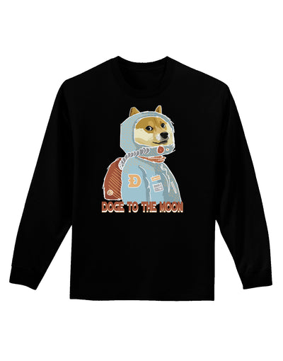 Doge to the Moon Adult Long Sleeve Shirt-Long Sleeve Shirt-TooLoud-Black-Small-Davson Sales